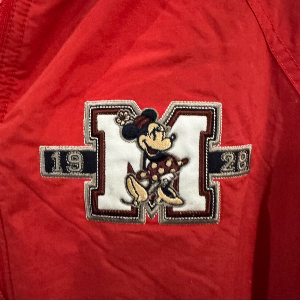 Disneyland Resort Minnie Mouse Y2K Hooded Windbreaker Jacket Red M - Picture 2 of 11